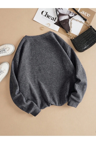 Startmore Tarzsokak Deniz Biyolojisi Kaplumbağa Baskılı Sweatshirt Erkekler İçin Bisiklet Yaka Günlük Kazaklar Po Antrasit