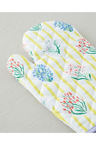 English Home Garden Petals 2'li Fırın Eldiveni Ve Tutacak Seti Sarı Sarı