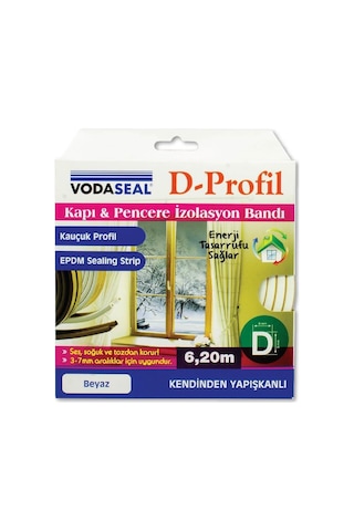 Vodaseal D Profil Kapı Ve Pencere İzolasyon Bandı 6.20 Mt. - Beyaz