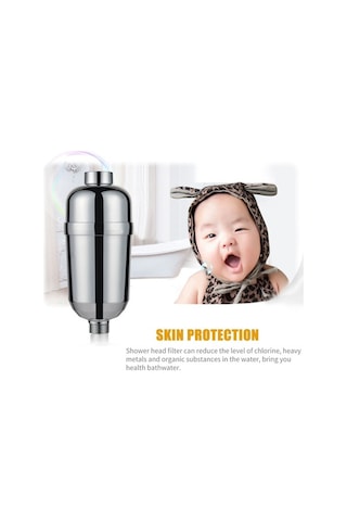 Novahub 15 Aşamalı Duş Filtresi - Klor Ve Ağır Metal Giderme, Sağlıklı Su İçin Gümüş Bağlantı Duş Filtresi Gümüş