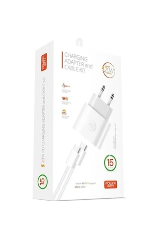Powerway Rxs27 20w Type-c Şarj Adaptörü - Kablo Seti Apple 15 Pro-pro Max Uyumlu