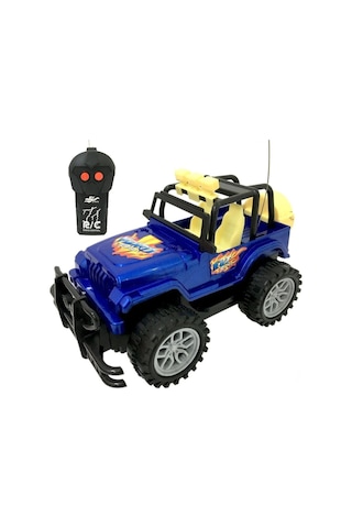 Çocuk Safari Arazi Aracı Uzaktan Kumandalı Yarım Fonksiyon Ileri Geri Oyuncak Jeep Jip Araba - Mavi