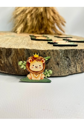 Mr. Home Aslanlı Uv Baskılı Figür Magnet-baskılı Aslanlı Figür -ahşap