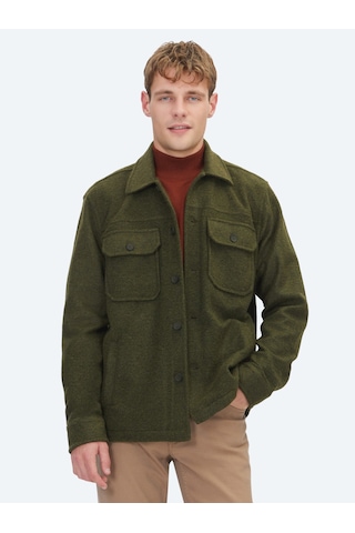Kip Haki Regular Fit Uzun Overshirt