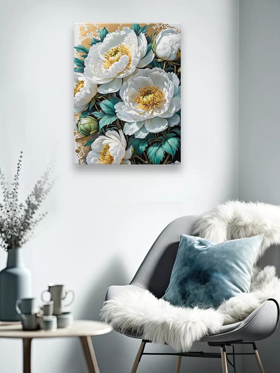 Fluid Sayılar İçin Resim, 40x50 Cm Tuval Üzerinde Sayılarla Boyama, 40x50 Cm 260526907