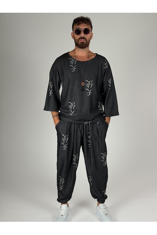 Cocopelli Erkek Chinese Desenli Fakir Kol Oversize T-shirt Coc2566 Çok Renkli