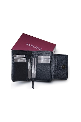 Sanline Sanlıne 2768 Hakiki Deri Kadın Cüzdan - Siyah