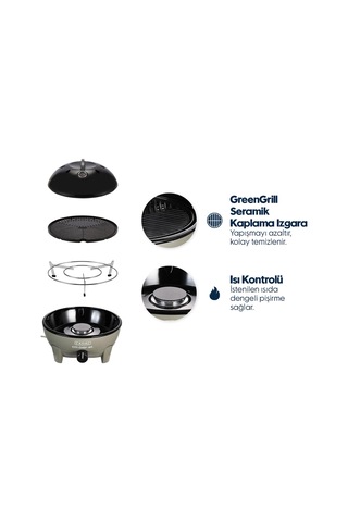 Cadac Citi Chef 40 Gazlı Barbekü - Taşınabilir Kamp Ve Piknik Mangalı, 40 Cm Yeşil
