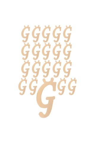 Kına Atölyesi 20 Adet Karşık Pleksi Harfleri 3Cm Gold