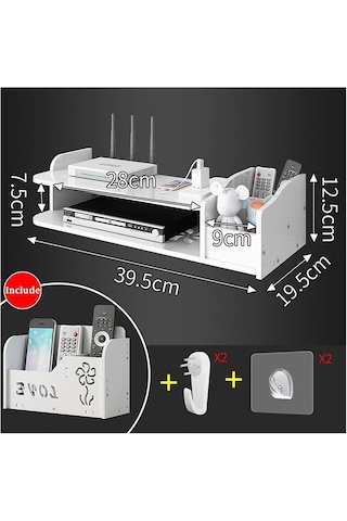 Yönlendirici Raf Duvarı Montajı Wifi Yönlendirici Saklama Kutusu, 2 Teriyer Duvara Monte W/kutu, Yüzen Raf