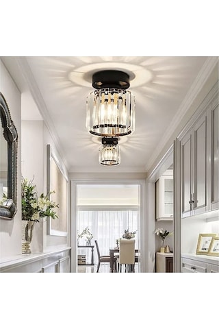 Burenze Luxury Plafonyer Tavan Kristal Taşlı Avize Hol Antre