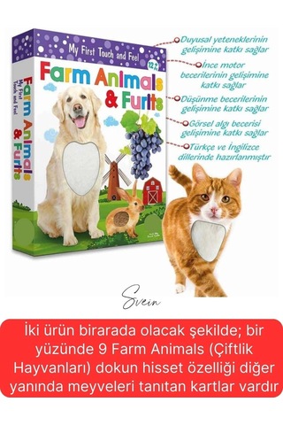 Premium Kutulu Eğitici Öğretici Farm Animals Çiftlik Hayvanları Ve Meyveler El Göz Koordinasyon Oyun