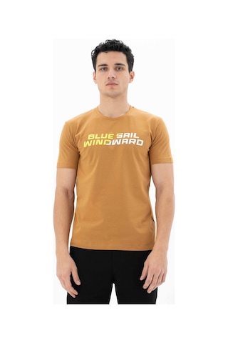 AR-MA Arma Erkek Slim Fit Bisiklet Yaka Tişört Y25344452401 Kahverengi