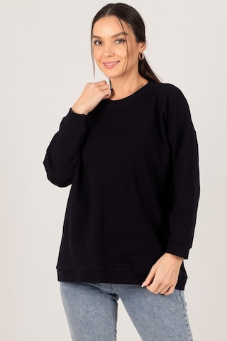 Armonika Kadın Lacivert Yuvarlak Yaka Oversize Sweatshirt Arm-22k024027
