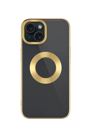 Apple Uyumlu iPhone 15 Kılıf Tek Kamera Çerçeveli Logo Gösteren Zore Omega Kapak Derin Mor