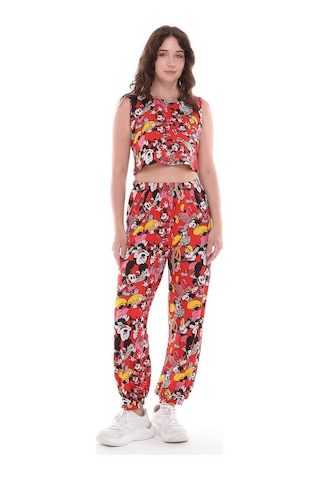 Bugs Bunny Çizgi Film Karakterli Crop Pantolon İkili Takım-439-kırmızı Kırmızı