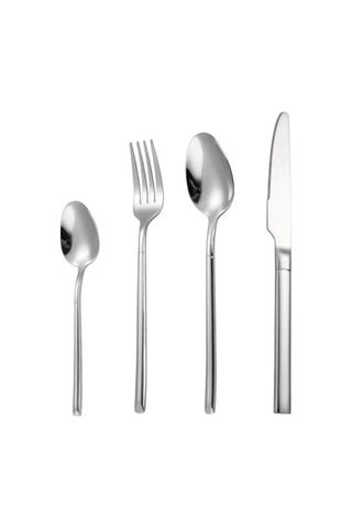 Çelik 24 Parça 6 Kişilik Gri Yemek Kaşık Çatal Bıçak Set Cin739by Çok Renkli