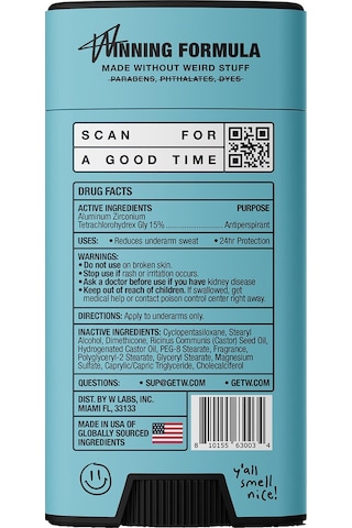 W Labs Wave Breaker Antiperspirant Stick Deodorant 74gr