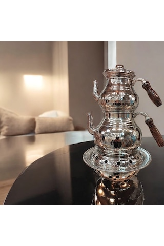 Bakır Çaydanlık & Bakır Demlik El Dövmesi Dövme Desenli Osmanlı O Gümüş