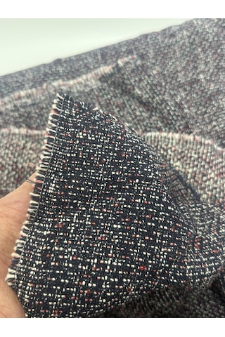 Minimal Desenli Şanel Kumaş 2,30x1,50 Metre Siyah