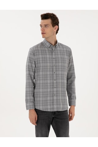 Pierre Cardin Erkek Gri Gömlek Desenli 50312371-vr024 Gri