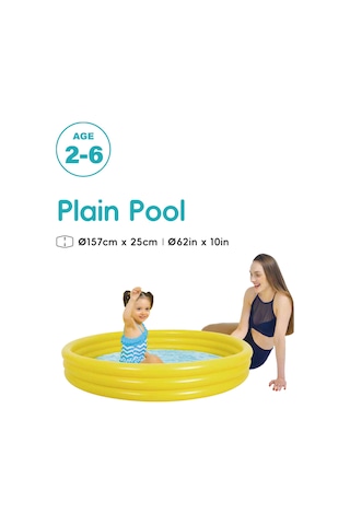 Marevia 3 Halka Tek Renk Çocuk Havuzu Büyük Boy 157x25cm-