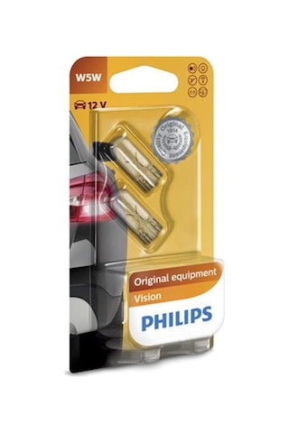 T10 W5w Vision Park Ve İç Mekan Ampulü, 12v, 2'li Paket Sarı Renk 12961b2