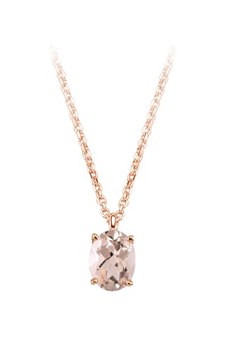 Sirius Oval Morganite Taşlı Esila Kolye 0802p0015
