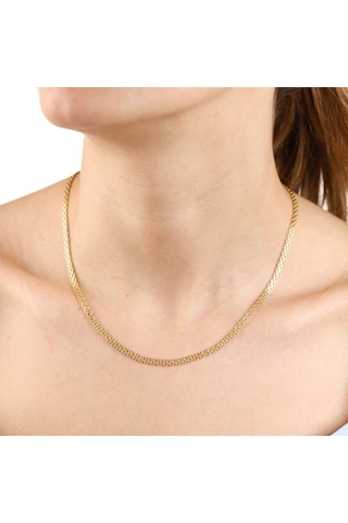 14 Ayar Altın Bismark Zincir 45 Cm