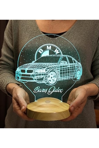 Logolu Isimli Led Lamba Araba Hayranlarına Hediye Doğum Günü Hediyesi Kişiye Özel Hediye 3d Led Lamba