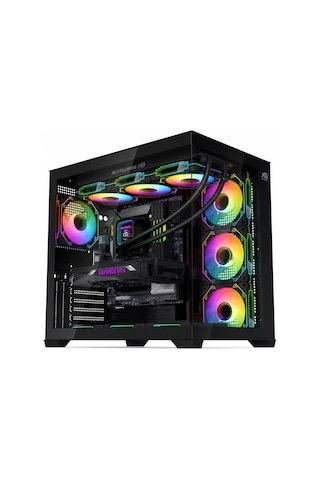 Alpha Elite 7x Argb Fan Kumanda Ve Kontrolcü Atx Boş Bilgisayar Kasası Siyah