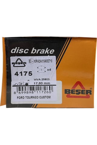 Beşer 4175 Arka Fren Balatası Tourneo Custom-Otobus-Transit Custo