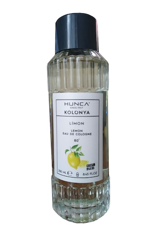 Hunca 80 Derece Limon EDC Kolonya Cam Şişe 250 ML