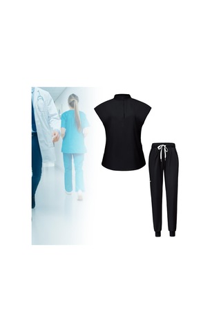 Dolıty Kadın Üniforma Fırçalama Seti Yıkanabilir L-siyah