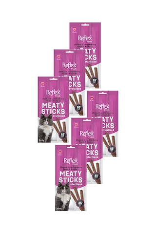 Reflex Meaty Sticks Tavuklu Ve Kızılcıklı Kedi Ödül Çubuğu 6'lı 3 x 5 G Reflex Meaty Sticks Tavuklu Ve Kızılcıklı Kedi Ödül Çubuğu 6'lı 3 x 5 G