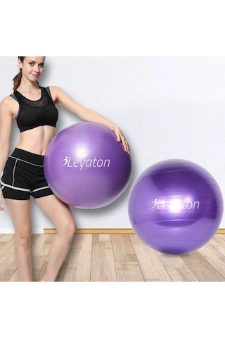 Leyaton 65 CM Pilates Topu Büyük Boy Kalın Yoga Pilates Top-Pompa