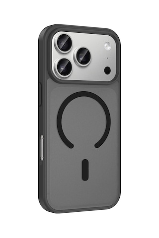 Maks Technology Apple Uyumlu iPhone 18 Pro Max Kılıf M-safe Şarj Özellikli Mkst Babet Kapak - Siyah