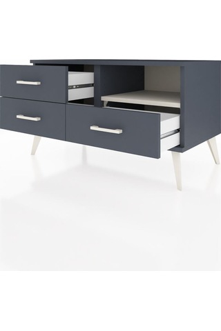 Hyperion Şifonyer Tek Raflı 3 Çekmeceli 88x44x48 Antrasit-aytaşı/antrasit Aytaşı/antrasit
