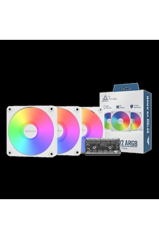 Gf120 V2 Argb Beyaz Pwm Hidrolik Rulman Fanı 3lü Paket+kontrolcu