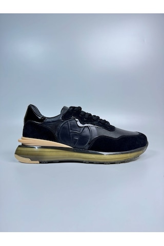 Daytex Premium Hakiki Deri Erkek Sneaker İthal Hava Tabanlı Siyah