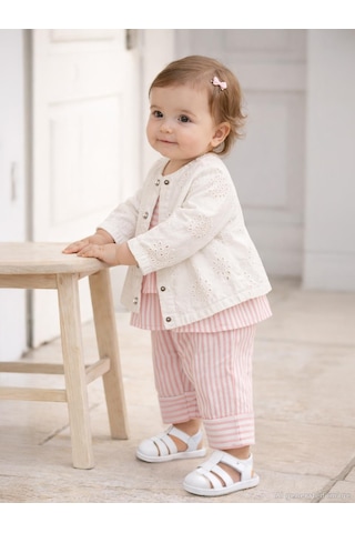 Civil Baby Fistolu Kanvas Oversize 6-18 Ay Ceket - Beyaz