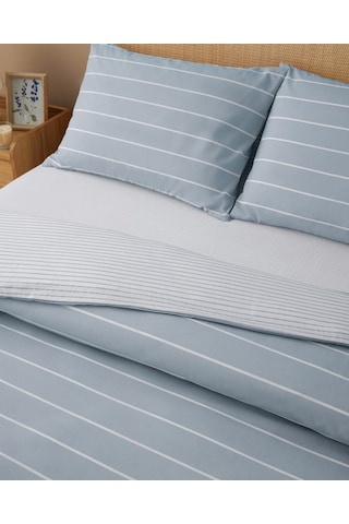 English Home Timeless Line Kolay Ütülenir Çarşaflı Tek Kişilik Nevresim Takımı 160x220 Cm Açık Mavi Açık Mavi