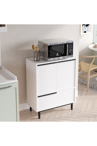 Robin Home Lidya Mutfak Dolabı Mikrodalga 3 Kapaklı Metal Ayak