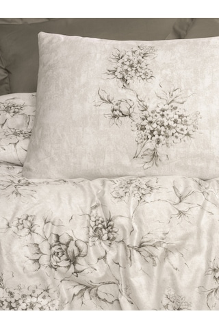 Cotton Box Saten Çift Kişilik Nevresim Takımı Florid Vizon