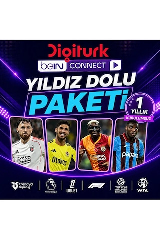 Dıgıturk 1 Yıllık Sporun Yıldızı Paketi Kurulumsuz Web,cep,tablet,smart Androidtv