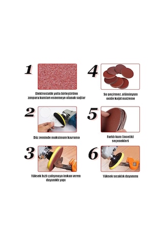 50 Adet Cırt Zımpara Spiral Avuç İçi Taşlama 115 mm Harman Paket