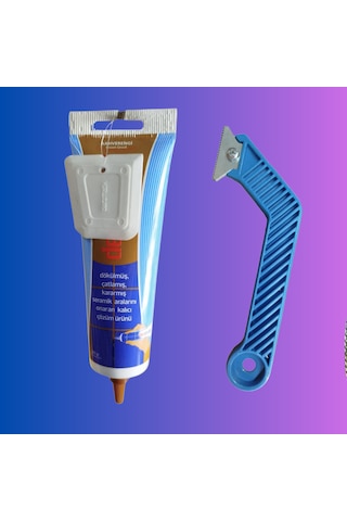 2'li Set Fayans Arası Kahverengi Hazır Derz Dolgusu + Kazıyıcı