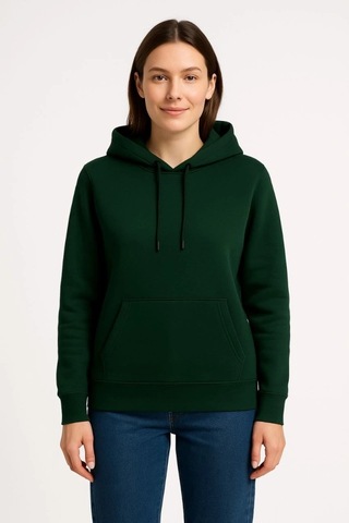 Valensdesign Üç İplik Kapüşonlu Kanguru Çepli Sweatshirt Hoodie - Haki