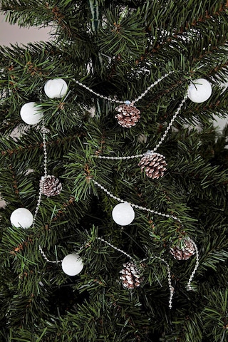 Beyaz Zincirli Kozalaklı Yılbaşı Ağaç Süsü Toplu Dekoratif Süs