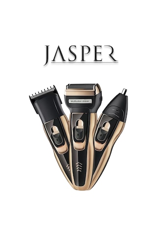 Jasper 2020 3 Başlıklı Şarjlı Saç Sakal Burun Kılı Alma Tıraş Makinesi